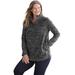 Plus Size Women's Microfleece Quarter-Zip Pullover by Woman Within in Black Marled (Size 4X) Jacket