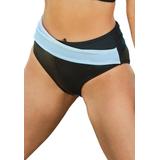 Plus Size Women's Hollywood Colorblock Wrap Bikini Bottom by Swimsuits For All in Black White (Size 12)