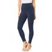 Plus Size Women's Lace-Trim Essential Stretch Legging by Roaman's in Navy (Size 26/28) Activewear Workout Yoga Pants