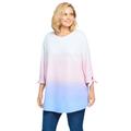 Plus Size Women's French Terry Tie-Sleeve Sweatshirt by Woman Within in Pink Ombre (Size 18/20)