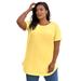Plus Size Women's Crisscross-Back Ultimate Tunic by Roaman's in Lemon Mist (Size 14/16) Long Shirt