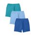 Plus Size Women's Stretch Cotton Boxer 3-Pack by Comfort Choice in Vibrant Blue Pack (Size 8) Underwear