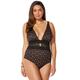 Plus Size Women's Lace Plunge One Piece Swimsuit by Swimsuits For All in Black Lace (Size 4)
