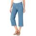 Plus Size Women's Capri Stretch Jean by Woman Within in Light Wash Sanded (Size 34 W)