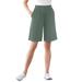 Plus Size Women's 7-Day Knit Short by Woman Within in Pine (Size L)