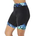 Plus Size Women's Chlorine Resistant Printed Swim Bike Short by Swimsuits For All in Green Palm (Size 20)