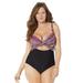 Plus Size Women's Cut Out Underwire One Piece Swimsuit by Swimsuits For All in Multi (Size 4)