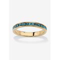 Women's Yellow Gold Plated Simulated Birthstone Eternity Ring by PalmBeach Jewelry in December (Size 8)