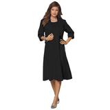 Plus Size Women's Fit-And-Flare Jacket Dress by Roaman's in Black (Size 22 W) Suit