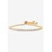 Women's Cubic Zirconia Bolo Bracelet(4mm) in Yellow Goldplate by PalmBeach Jewelry in Yellow Gold