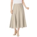 Plus Size Women's Print Linen-Blend Skirt by Woman Within in Natural Khaki (Size 2X)