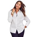 Plus Size Women's Stretch Cotton Poplin Shirt by Jessica London in White (Size 16 W) Button Down Blouse