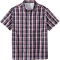 Men's Big & Tall Short-Sleeve Plaid Sport Shirt by KingSize in Navy Plaid (Size 6XL)