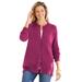 Plus Size Women's Perfect Long-Sleeve Cardigan by Woman Within in Raspberry (Size 2X) Sweater