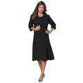 Plus Size Women's Fit-And-Flare Jacket Dress by Roaman's in Black (Size 34 W) Suit