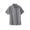 Men's Big & Tall Short-Sleeve Linen Shirt by KingSize in Gunmetal (Size 6XL)