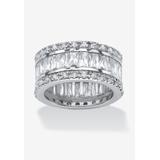 Women's Platinum-Plated Eternity Bridal Ring Cubic Zirconia (9 1/3 cttw TDW) by PalmBeach Jewelry in Platinum (Size 12)