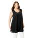 Plus Size Women's Georgette Tunic Tank by Jessica London in Black (Size 28 W) Top Blouse