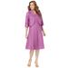 Plus Size Women's Fit-And-Flare Jacket Dress by Roaman's in Pretty Orchid (Size 30 W) Suit