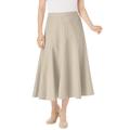 Plus Size Women's Print Linen-Blend Skirt by Woman Within in Natural Khaki (Size 4X)