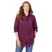 Plus Size Women's Soft Sueded Moleskin Shirt by Woman Within in Deep Claret (Size 3X) Button Down Shirt