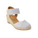 Women's The Abra Espadrille by Comfortview in White Metallic (Size 11 M)