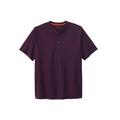 Men's Big & Tall Boulder Creek® Heavyweight Short-Sleeve Henley Shirt by Boulder Creek in Deep Purple (Size XL)