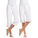 Plus Size Women's Convertible Length Cargo Capri Pant by Woman Within in White (Size 32 WP)