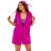 Plus Size Women's Hooded Terry Swim Cover Up by Swim 365 in Bright Fuchsia (Size 26/28) Swimsuit Cover Up