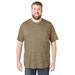 Men's Big & Tall Heavyweight Jersey Crewneck T-Shirt by Boulder Creek in Dark Khaki (Size 5XL)