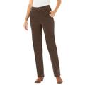 Plus Size Women's Corduroy Straight Leg Stretch Pant by Woman Within in Chocolate (Size 28 T)