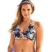 Plus Size Women's Diva Halter Bikini Top by Swimsuits For All in Watercolor Floral (Size 6)