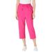 Plus Size Women's Seersucker Capri Pant by Woman Within in Raspberry Sorbet (Size 18 W)