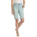 Plus Size Women's Stretch Jean Bermuda Short by Woman Within in Light Wash Sanded (Size 40 W)