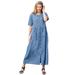 Plus Size Women's Short-Sleeve Denim Dress by Woman Within in Light Stonewash (Size 18 W)