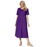 Plus Size Women's Button-Front Essential Dress by Woman Within in Radiant Purple (Size M)