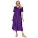Plus Size Women's Button-Front Essential Dress by Woman Within in Radiant Purple (Size M)