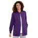 Plus Size Women's Fleece Baseball Jacket by Woman Within in Radiant Purple (Size 2X)