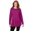 Plus Size Women's Perfect Long-Sleeve Crewneck Tunic by Woman Within in Raspberry (Size 38/40)