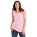 Plus Size Women's Perfect Scoopneck Tank by Woman Within in Pink (Size 1X) Top