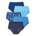 Plus Size Women's Cotton Brief 5-Pack by Comfort Choice in Evening Blue Dot Pack (Size 12) Underwear