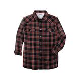 Men's Big & Tall Western Snap Front Shirt by Boulder Creek in Black Plaid (Size 3XL)