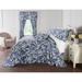 Florence Oversized Bedspread by BrylaneHome in Navy Floral Multi (Size KING)