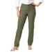 Plus Size Women's Classic Cotton Denim Straight-Leg Jean by Jessica London in Dark Olive Green (Size 14) 100% Cotton