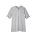 Men's Big & Tall Shrink-Less™ Lightweight Longer-Length V-neck T-shirt by KingSize in Heather Grey (Size 7XL)