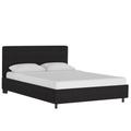 Twill Upholstered Platform Bed by Skyline Furniture in Twill Black (Size QUEEN)