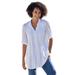 Plus Size Women's Pintucked Tunic Blouse by Woman Within in White (Size 4X)