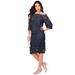 Plus Size Women's Off-The-Shoulder Lace Dress by Roaman's in Navy (Size 20 W)