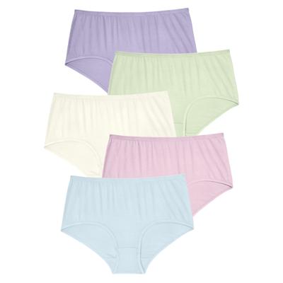 Plus Size Women's Stretch Cotton Brief 5-Pack by Comfort Choice in Pastel Pack (Size 10) Underwear