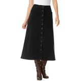 Plus Size Women's Corduroy skirt by Woman Within in Black (Size 18 W)